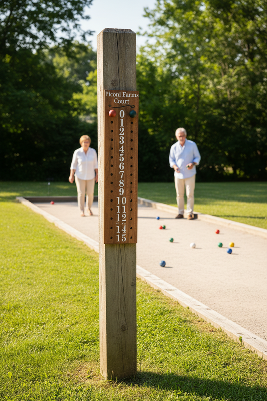 Bocce | Cornhole scoreboard | Family name added to personalize your scoreboard.