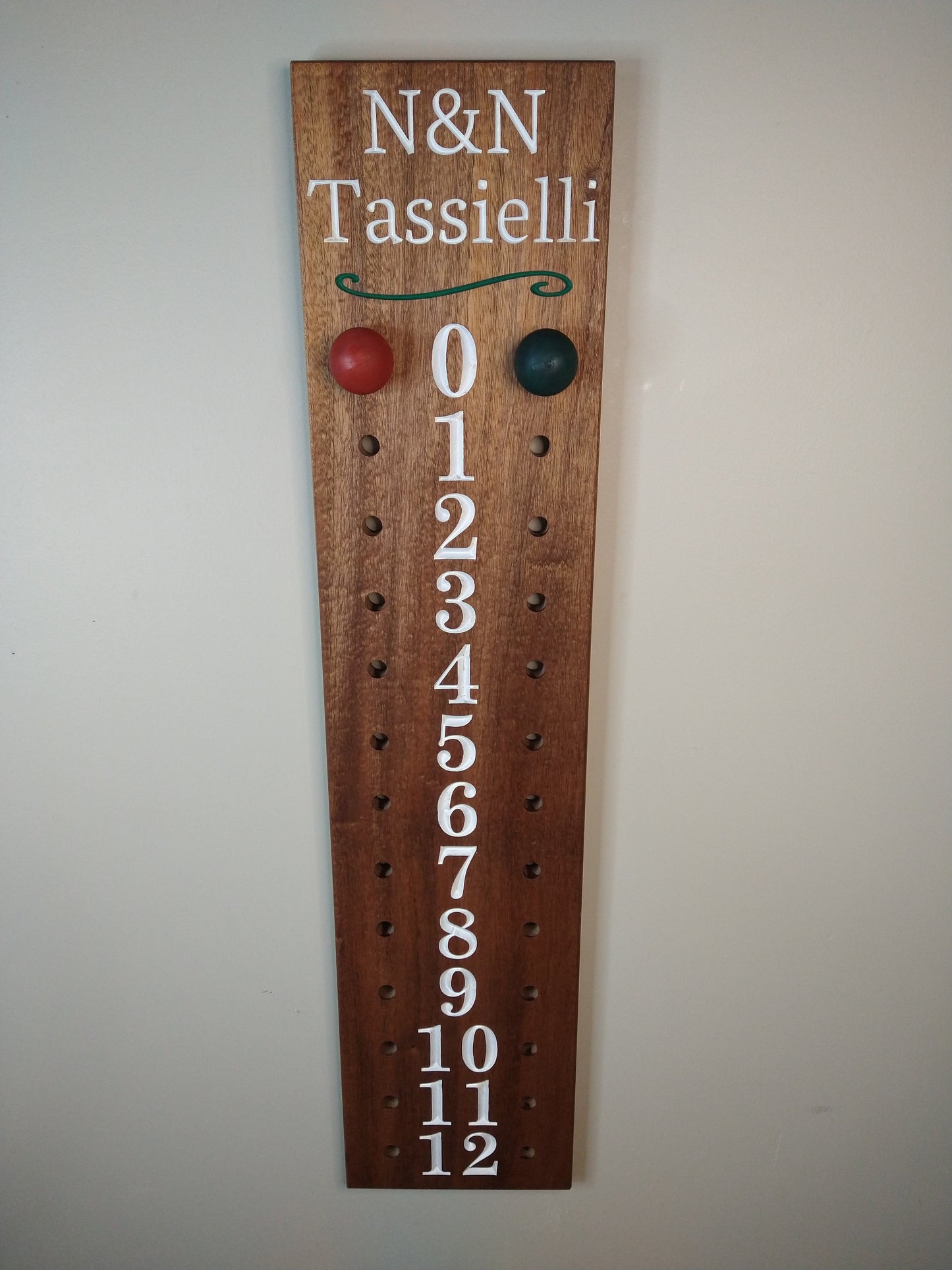 Bocce | Cornhole scoreboard | Family name added to personalize your scoreboard.