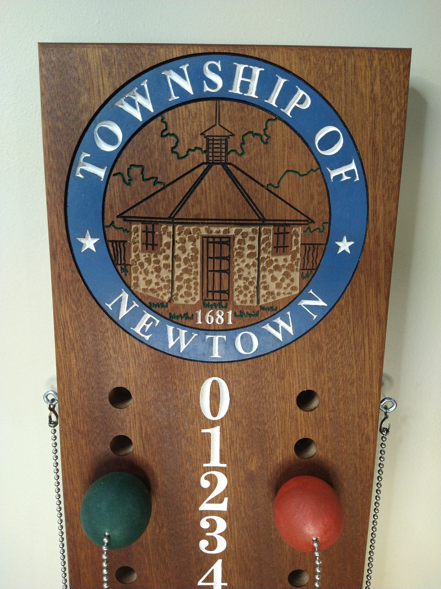 Newtown Township Logo bocce scoreboard