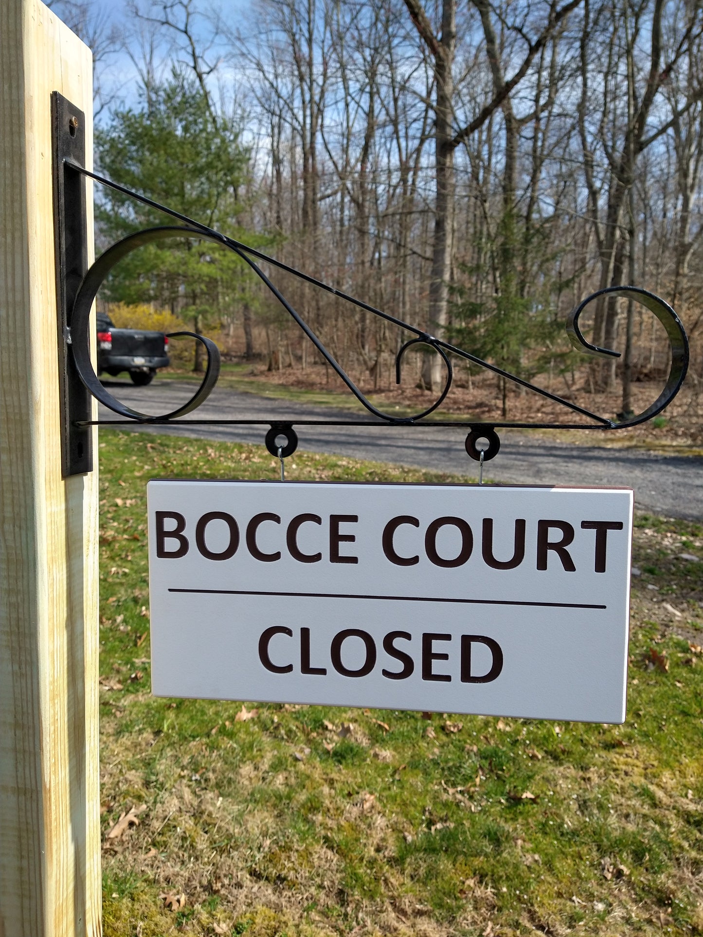 Bocce court open-closed flip sign | Weather-Proof