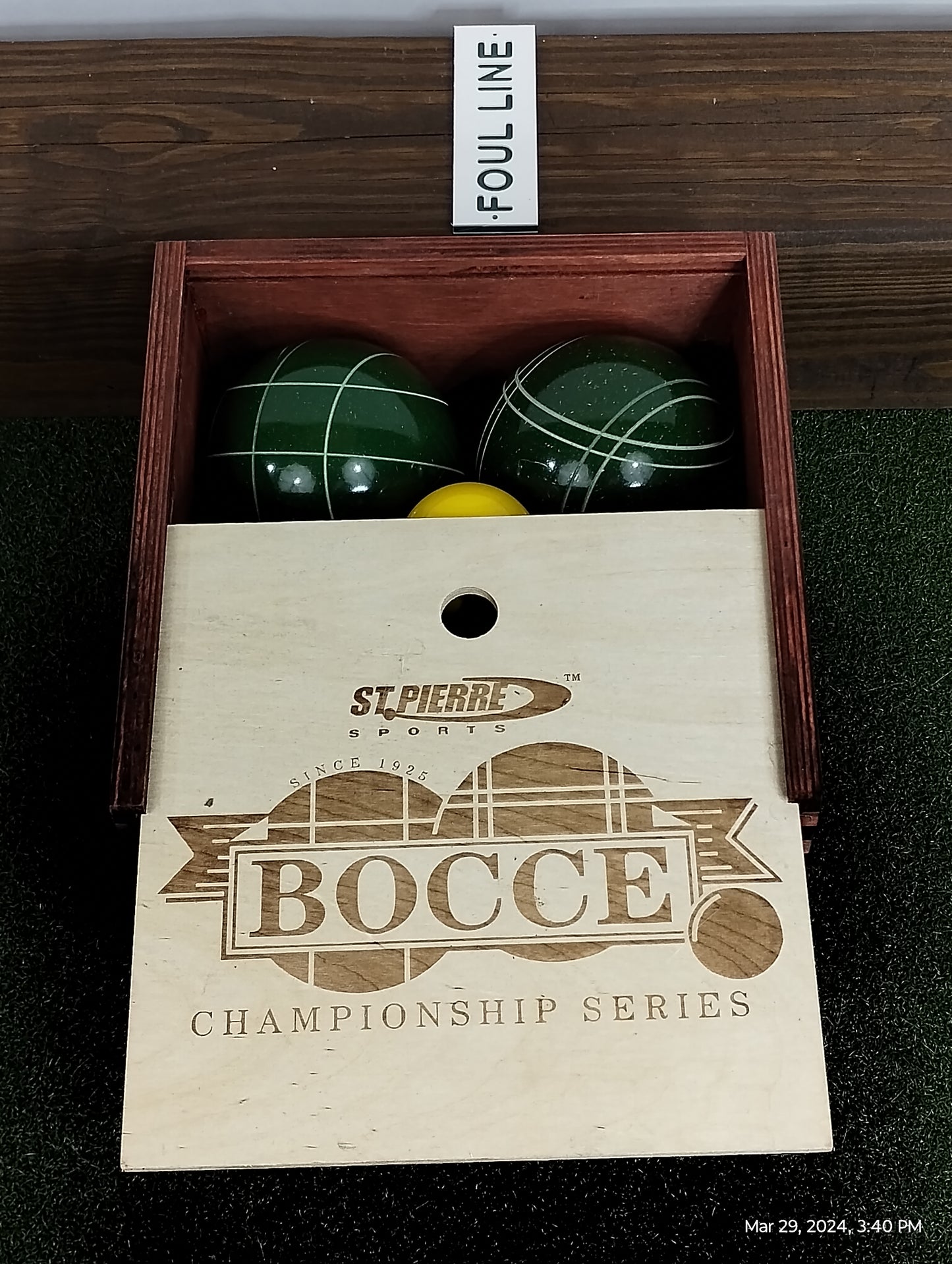 St. Pierre Tournament Bocce Set (107mm) with an attractive wood case | Made in USA.