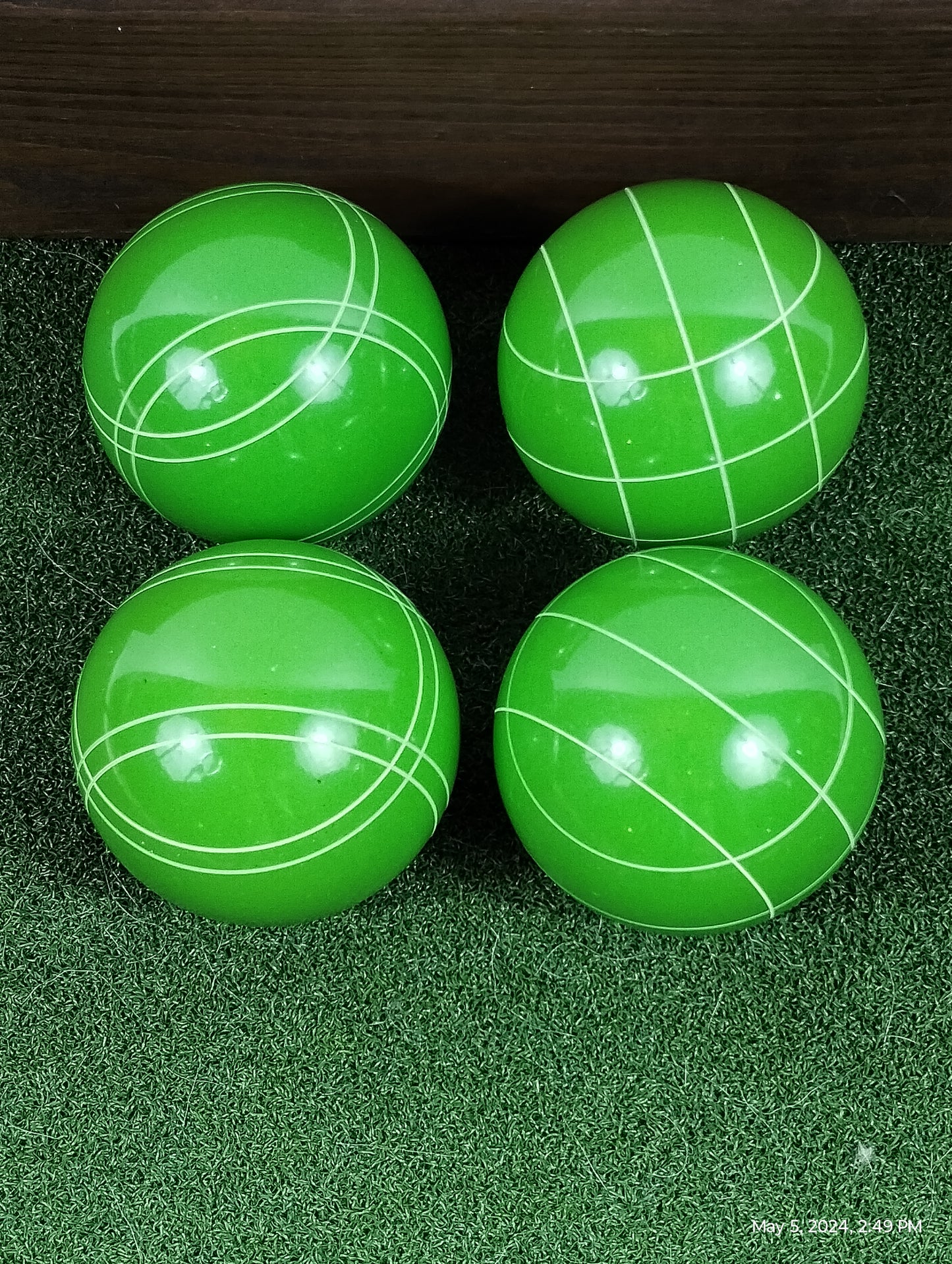 Lime green bocce ball set of 4