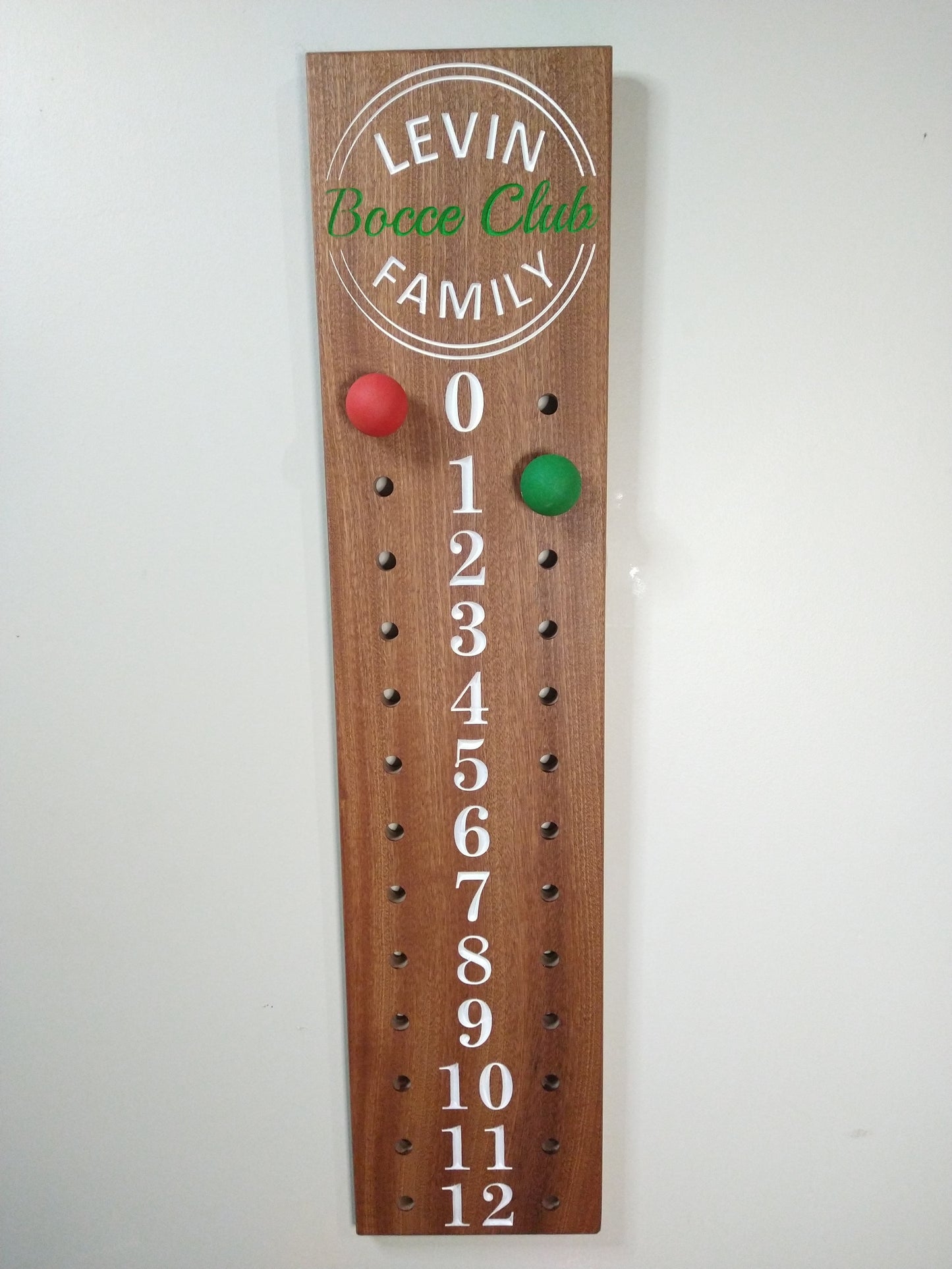 Bocce scoreboard | Personalized | Perfect Gift | Family name | Circle style.