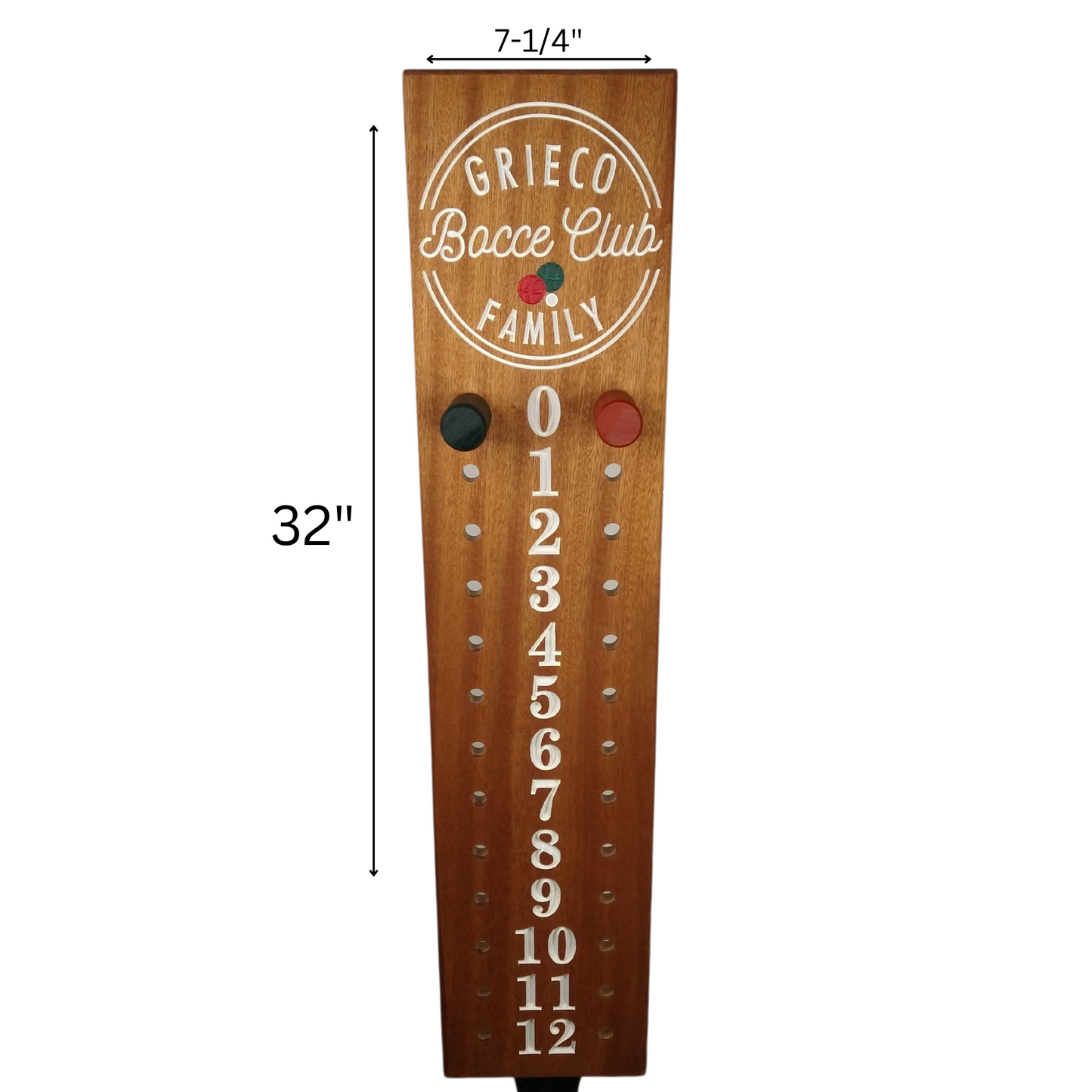Bocce scoreboard | Personalized | Perfect Gift | Family name | Circle style.