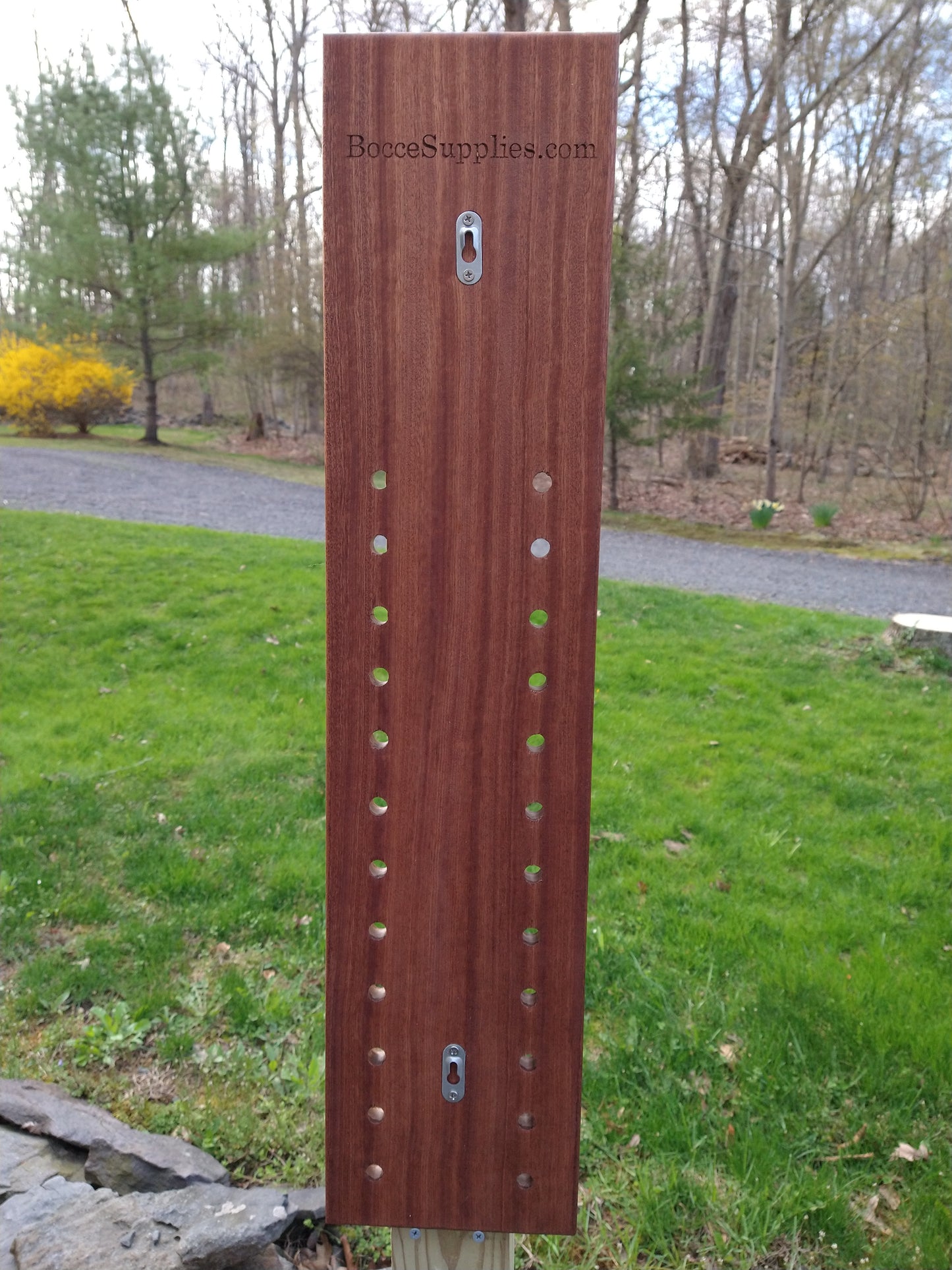 Backside bocce scoreboard Mahogany