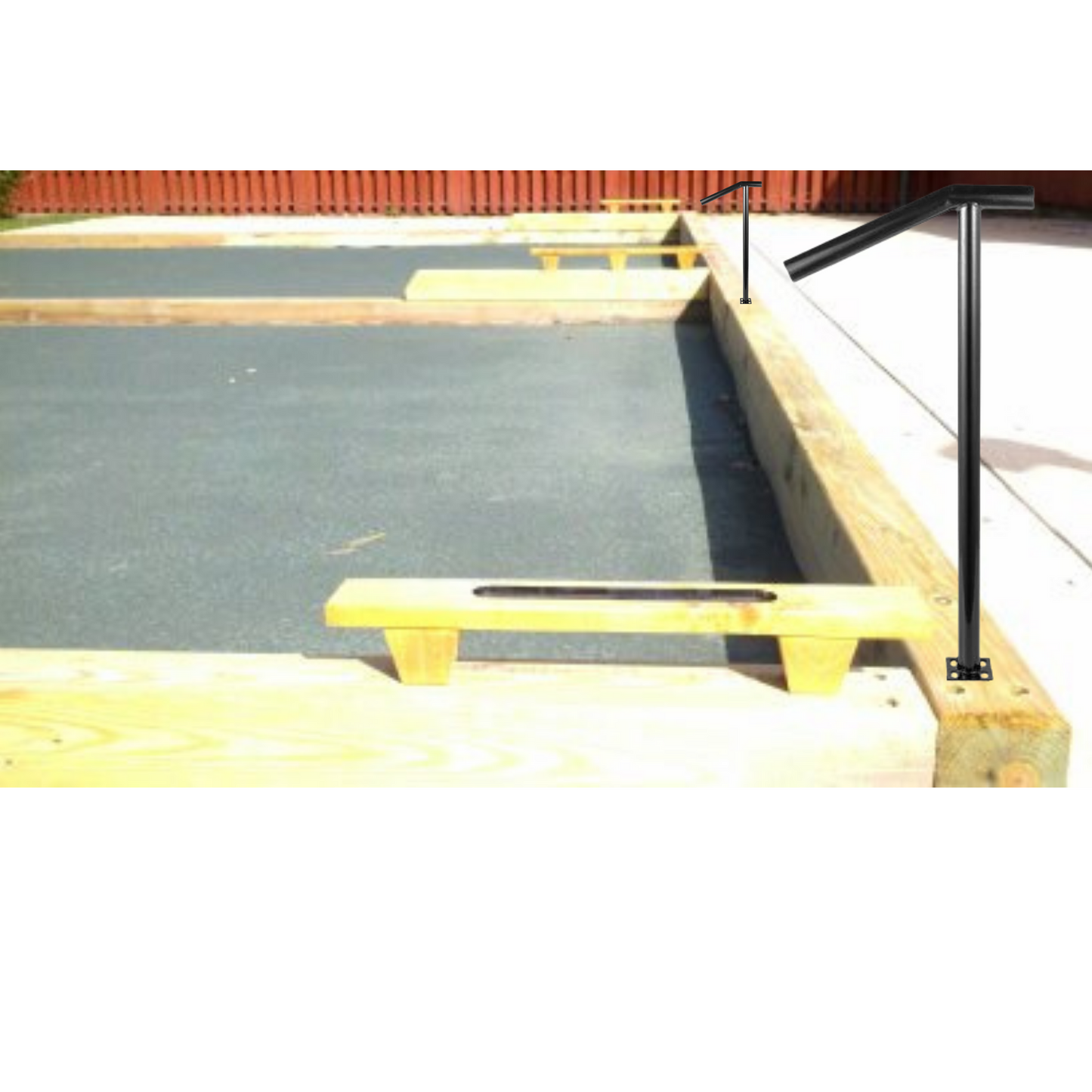 Bocce Court Safety Handrail | Aluminum