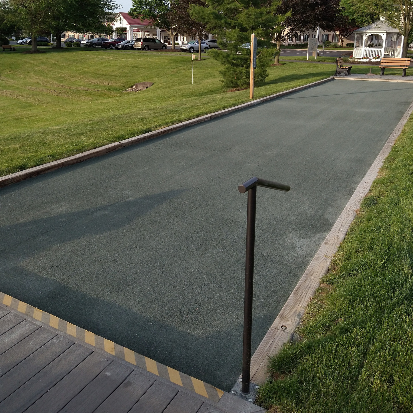 Bocce Court Safety Handrail | Aluminum