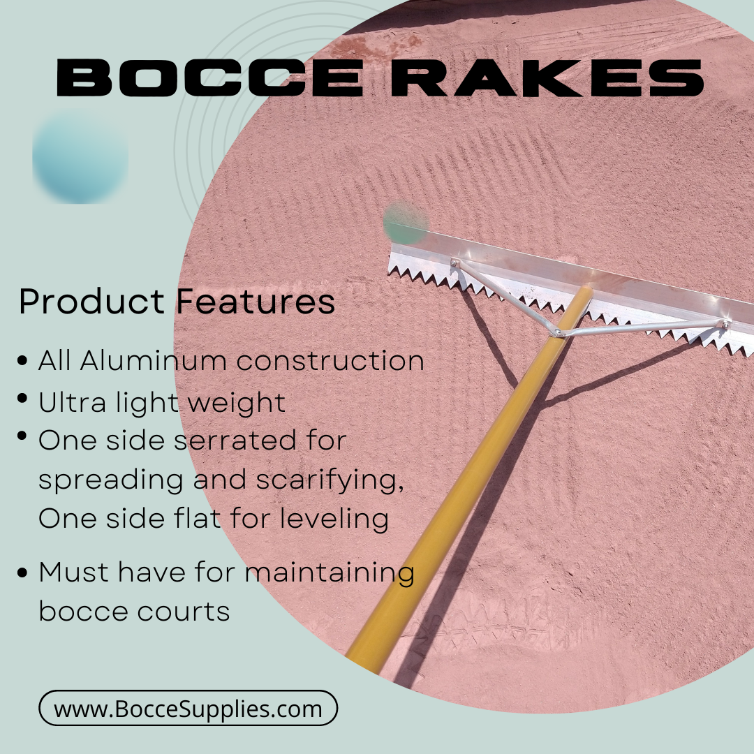 Bocce court rake.