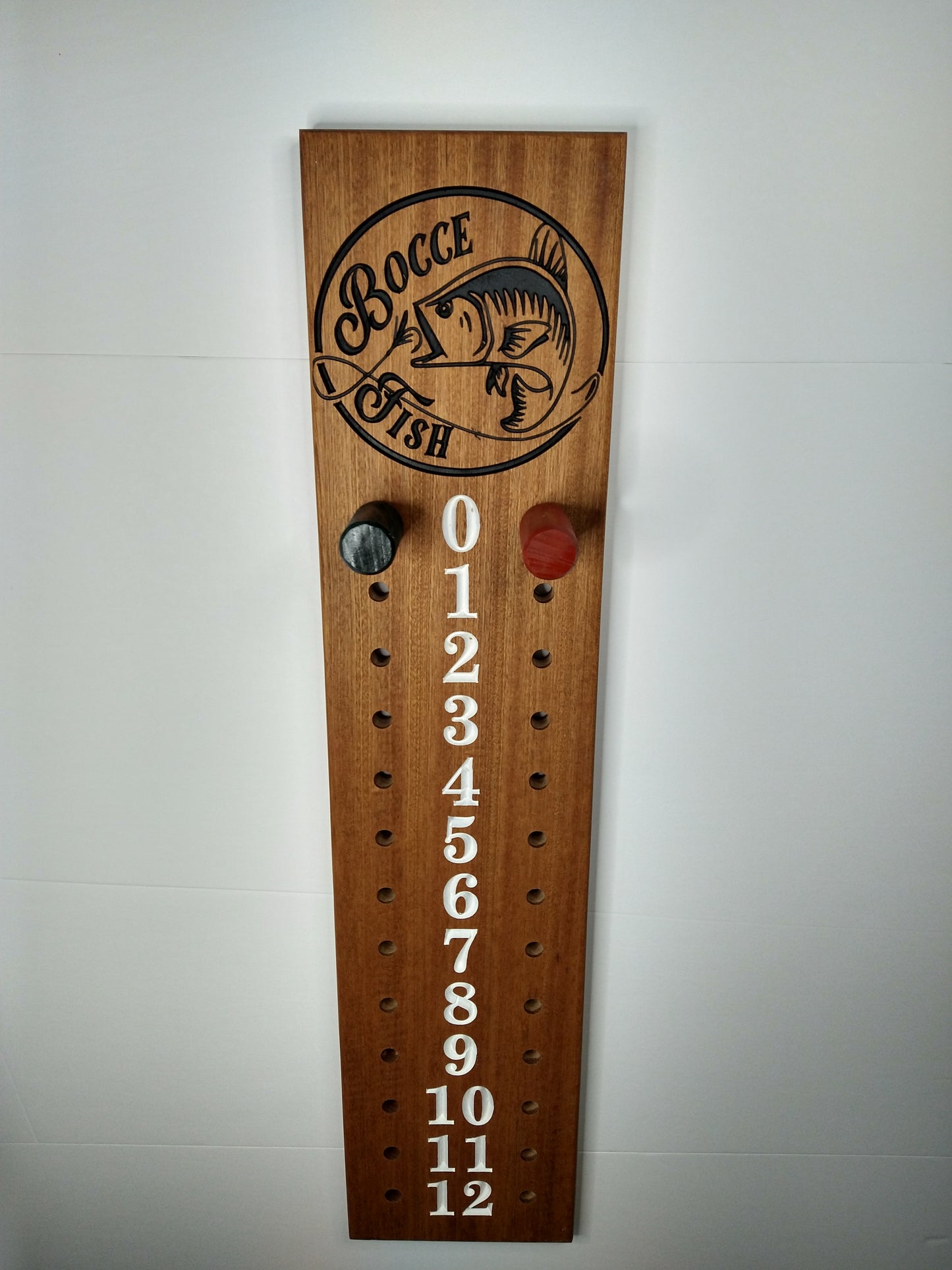 Bocce Fish logo bocce scoreboard #0-12