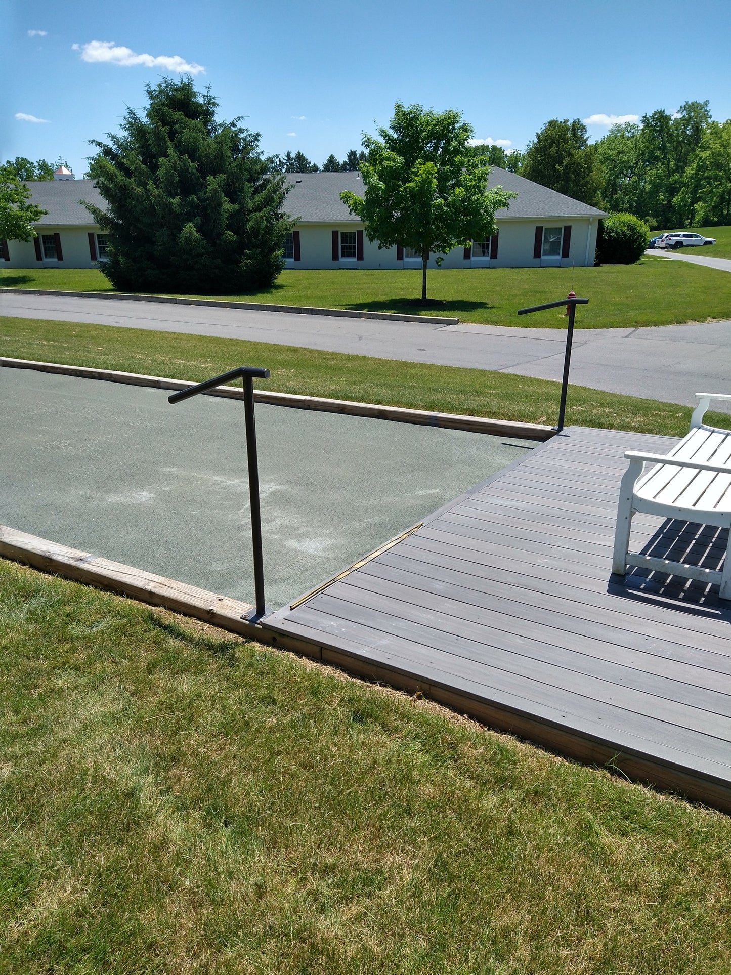 Bocce court safety railings