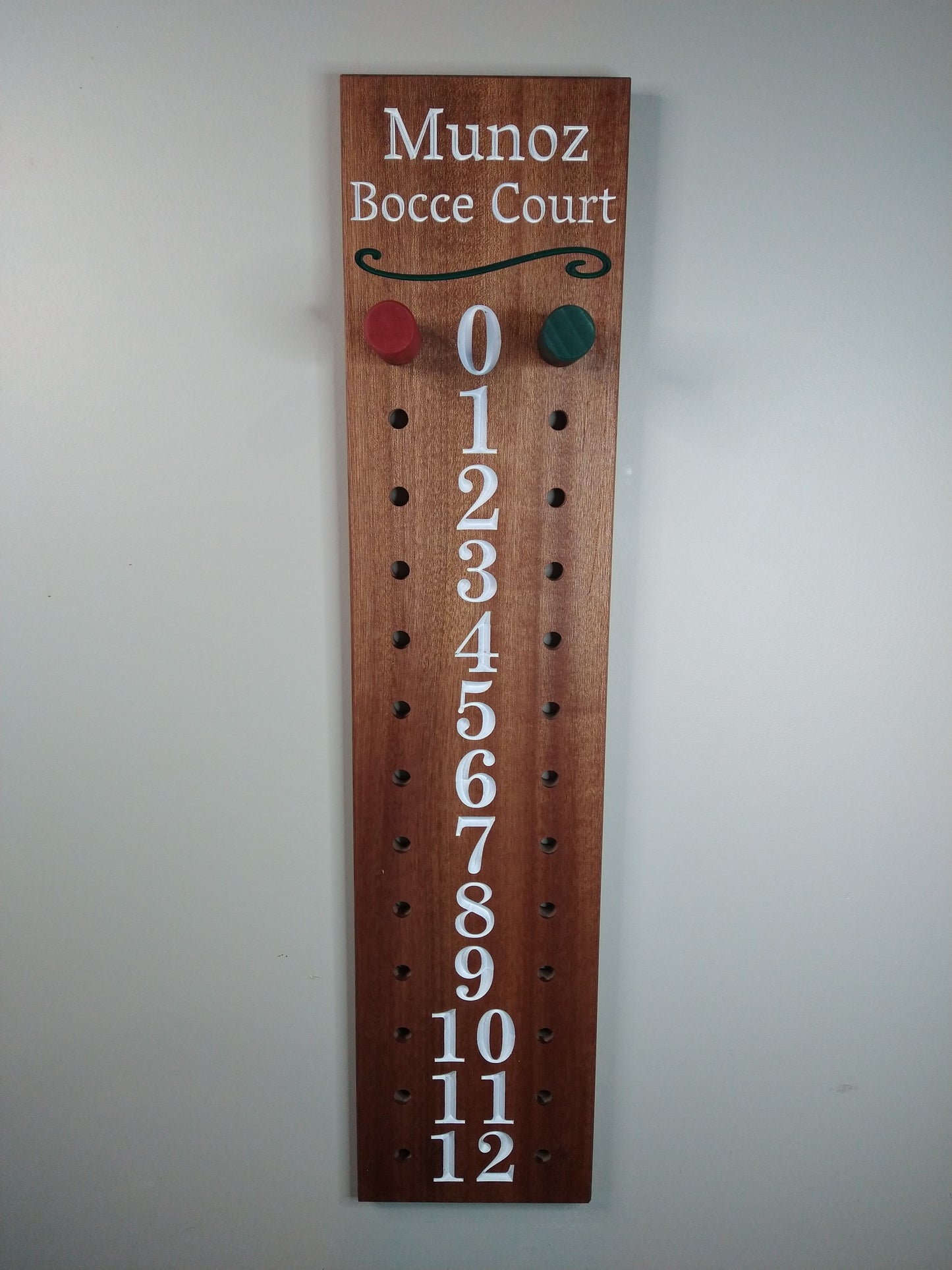 Bocce | Cornhole scoreboard | Family name added to personalize your scoreboard.