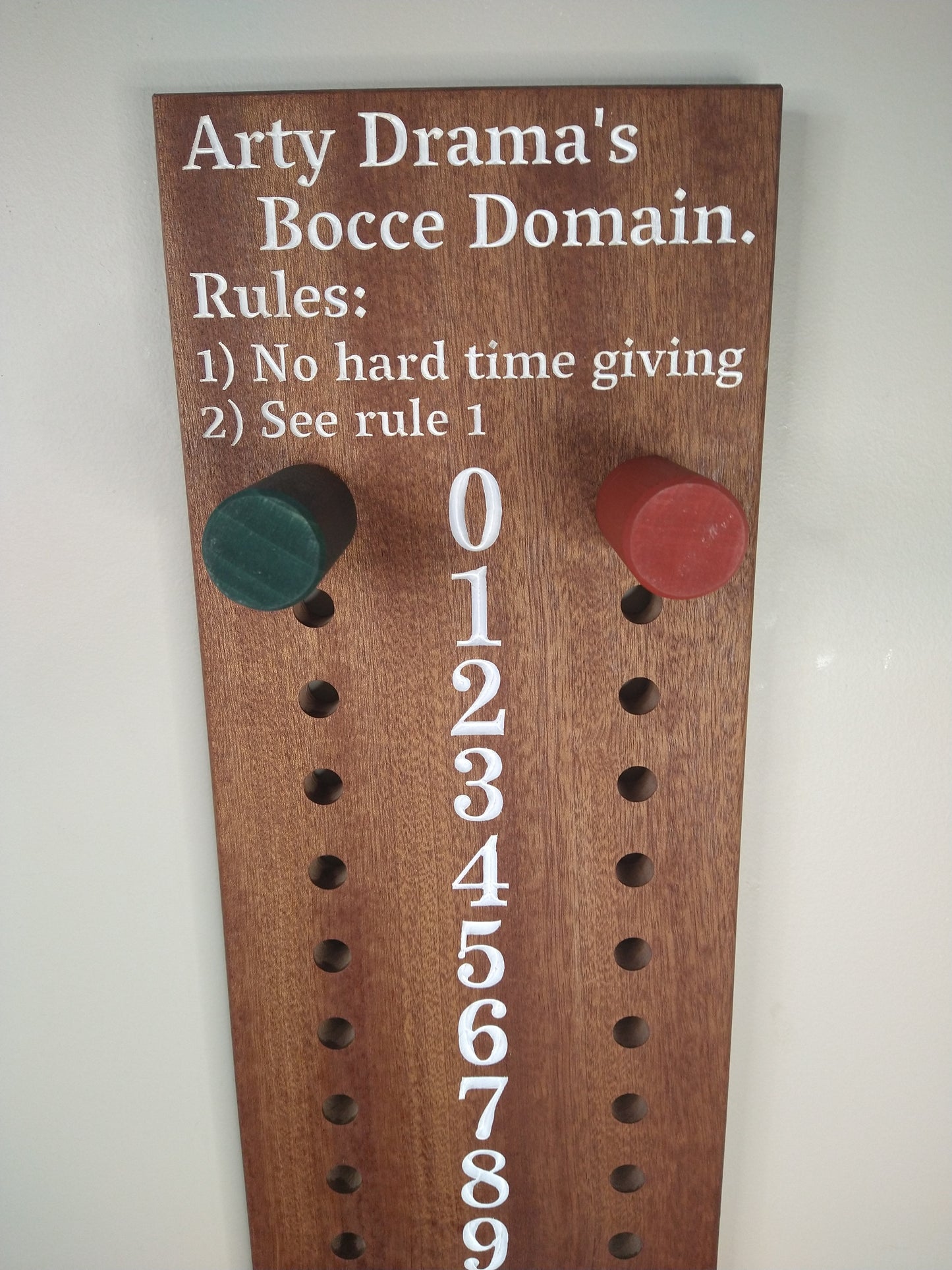 Bocce | Cornhole scoreboard | Family name added to personalize your scoreboard.