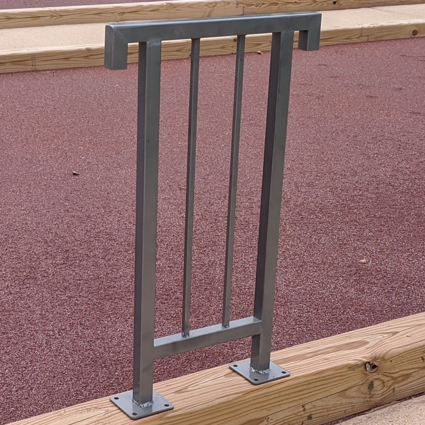 Bocce Court Safety Handrail | Assist elderly stepping over bocce court edging