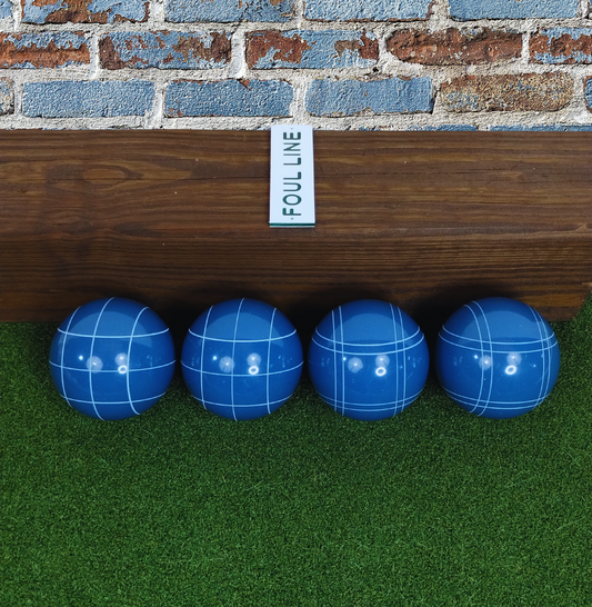 Bocce Ball Set of 4 | EPCO Professional Grade | Blue | Made in USA.