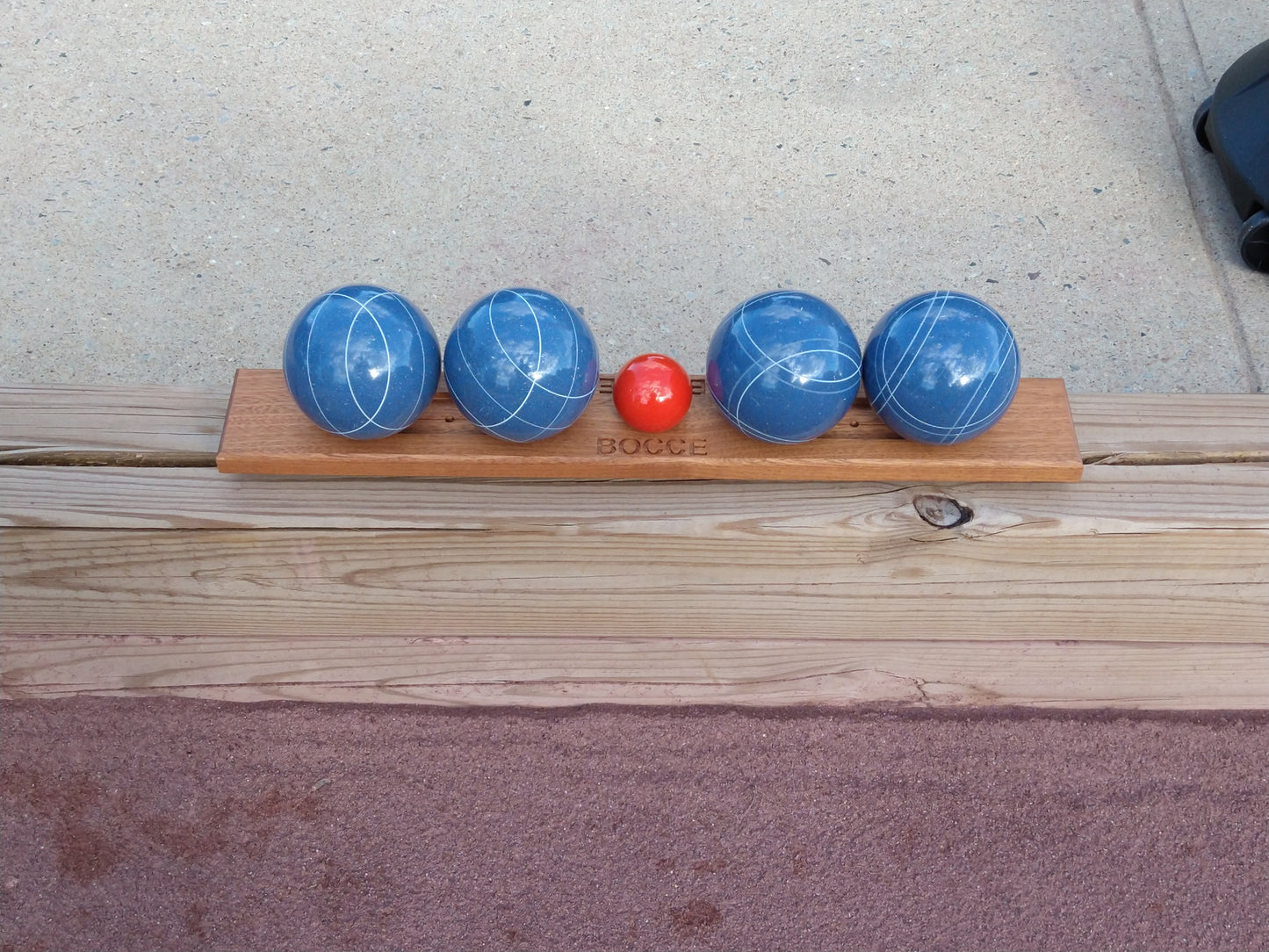 Bocce ball holders | Mahogany Wood | Bocce Ball Racks