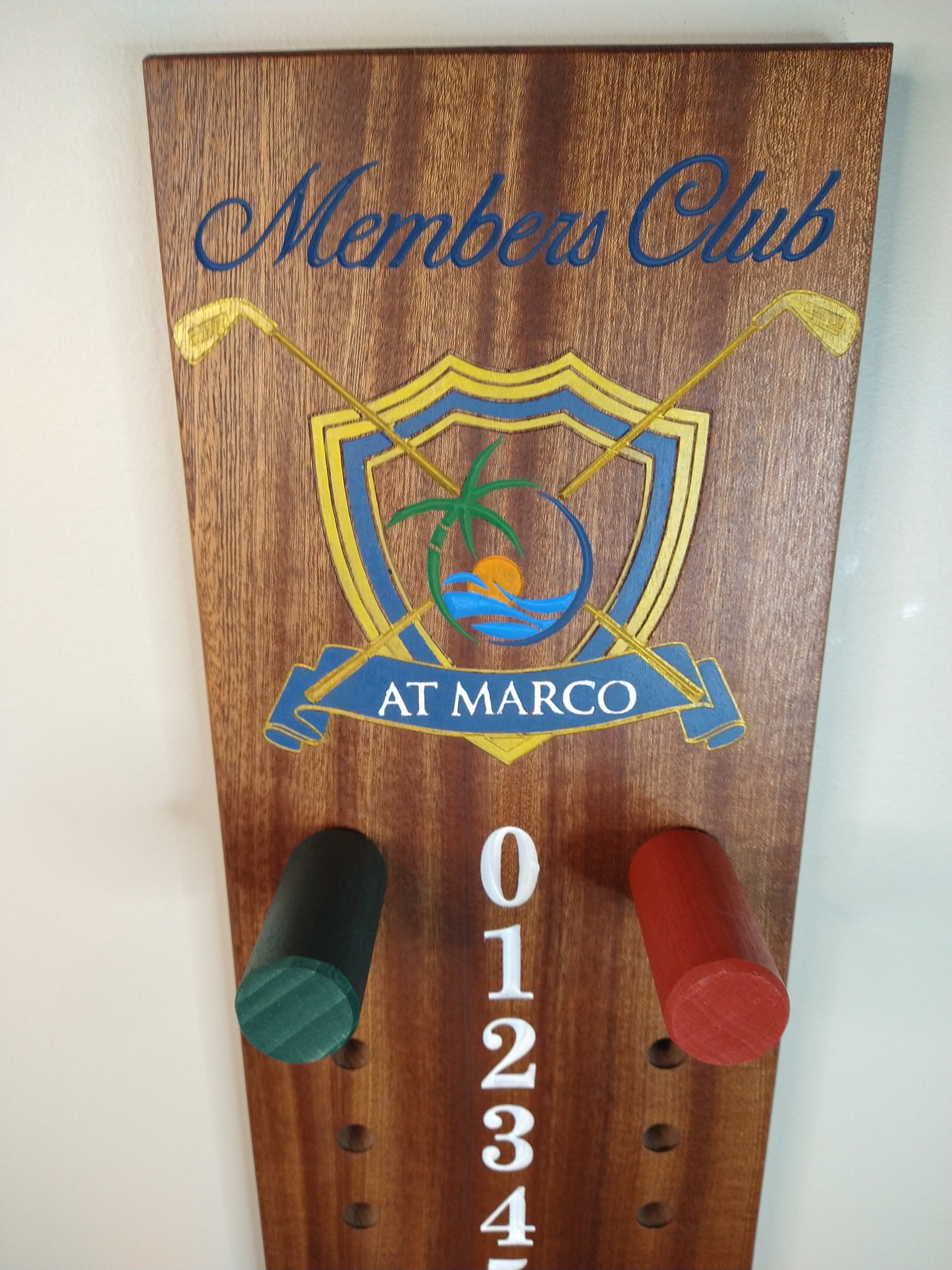 Members club at Marco Logo bocce scoreboard
