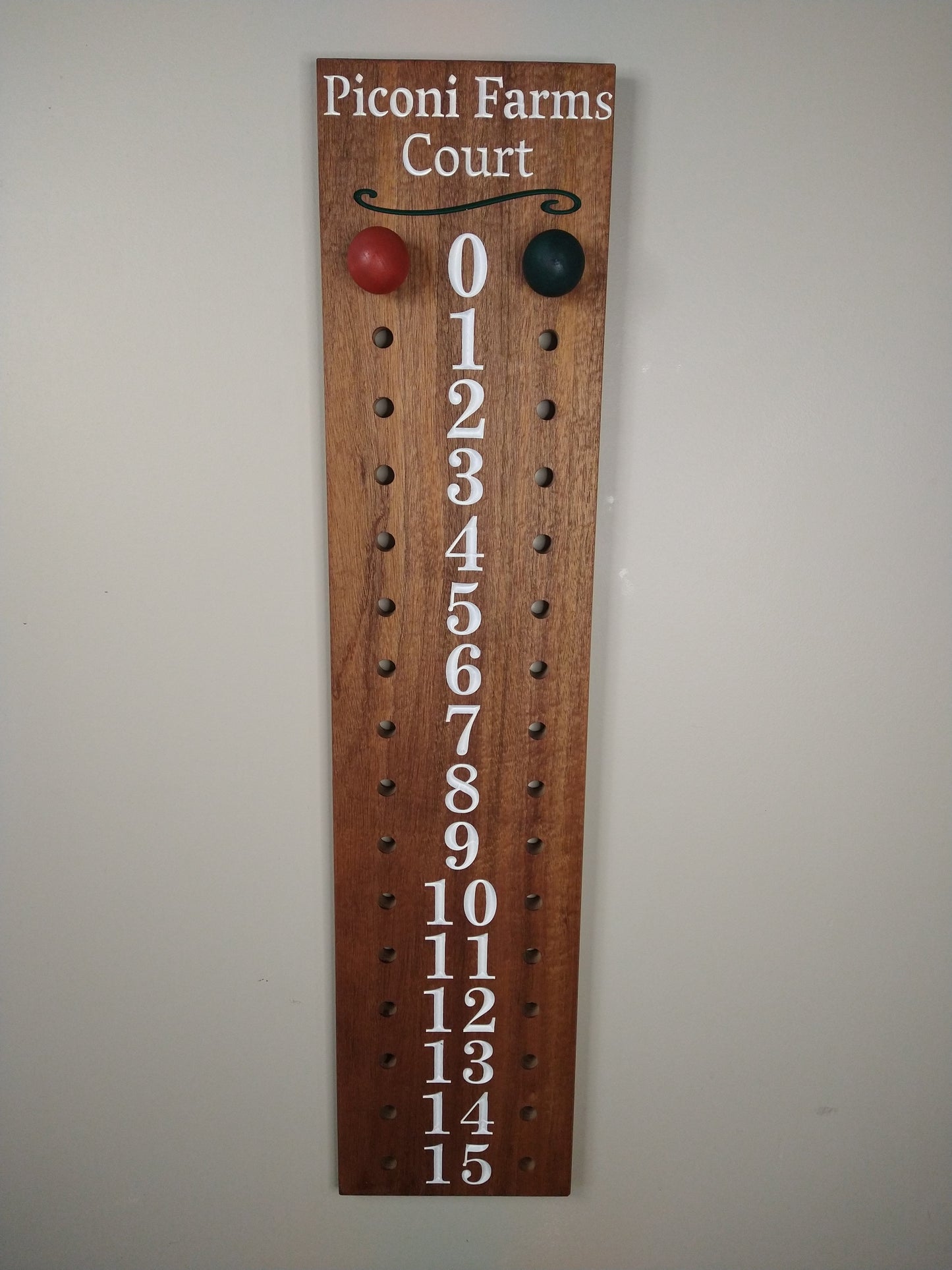 Bocce | Cornhole scoreboard | Family name added to personalize your scoreboard.