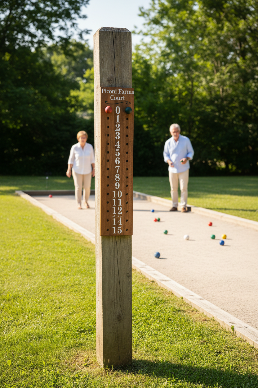 Bocce | Cornhole scoreboard | Family name added to personalize your scoreboard.