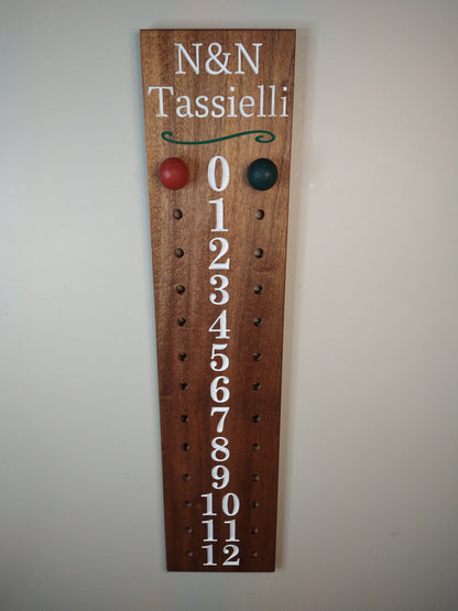 Bocce | Cornhole scoreboard | Family name added to personalize your scoreboard.