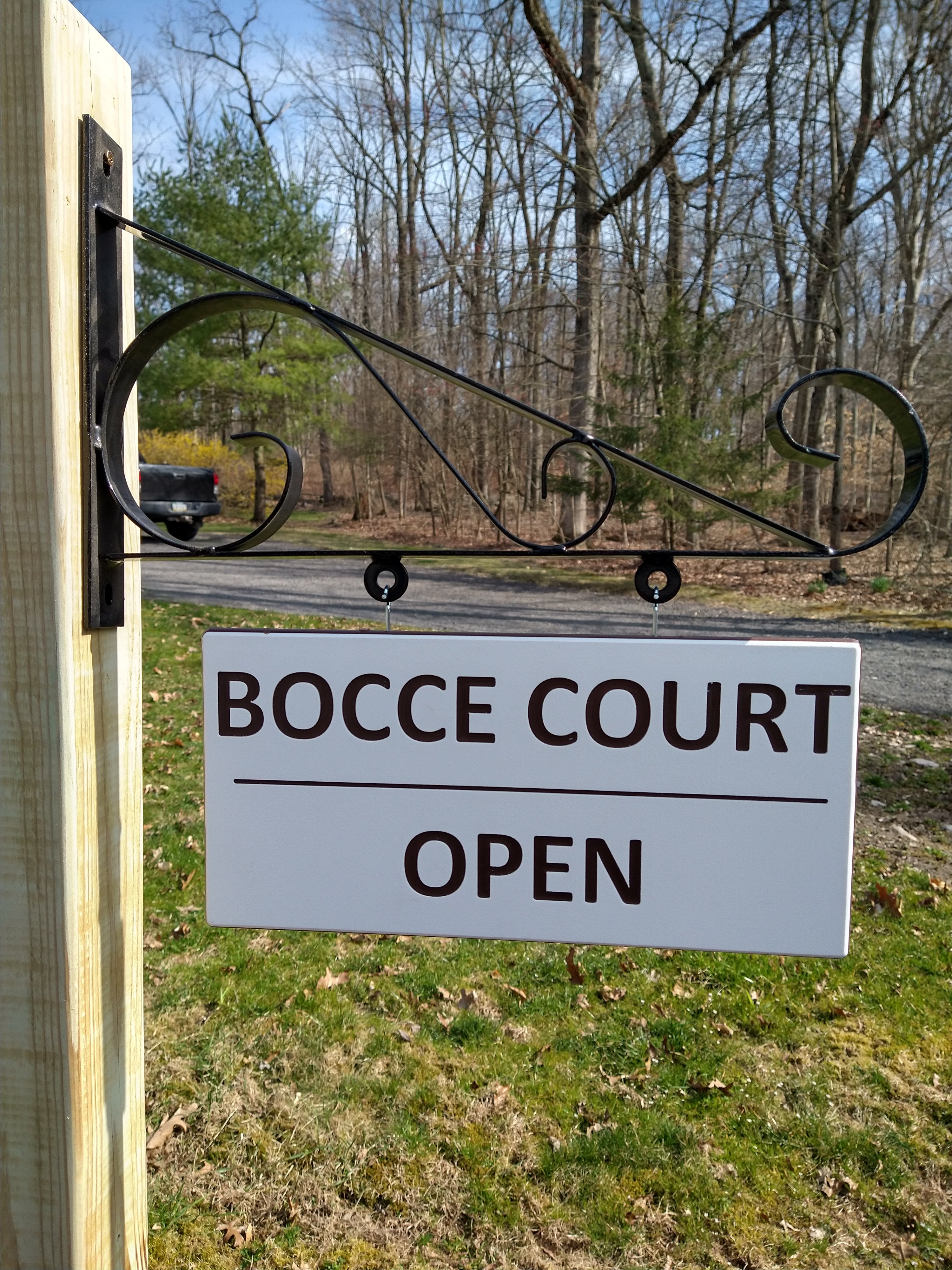 Courts Open Sign Bocce court open-closed flip sign | Weather-Proof | Bocce sign ...