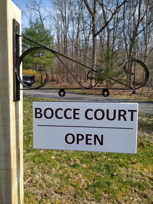 Bocce court open-closed flip sign | Weather-Proof
