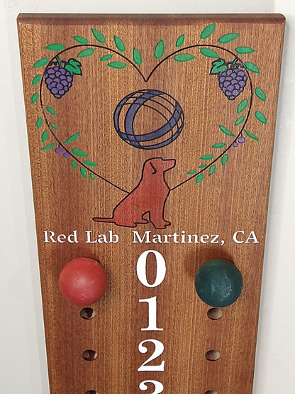 Red Lab Logo bocce scoreboard