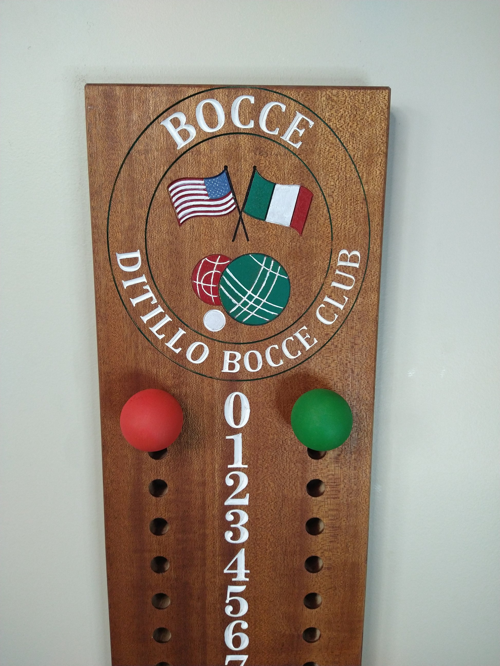 Italian-American  Logo bocce scoreboard