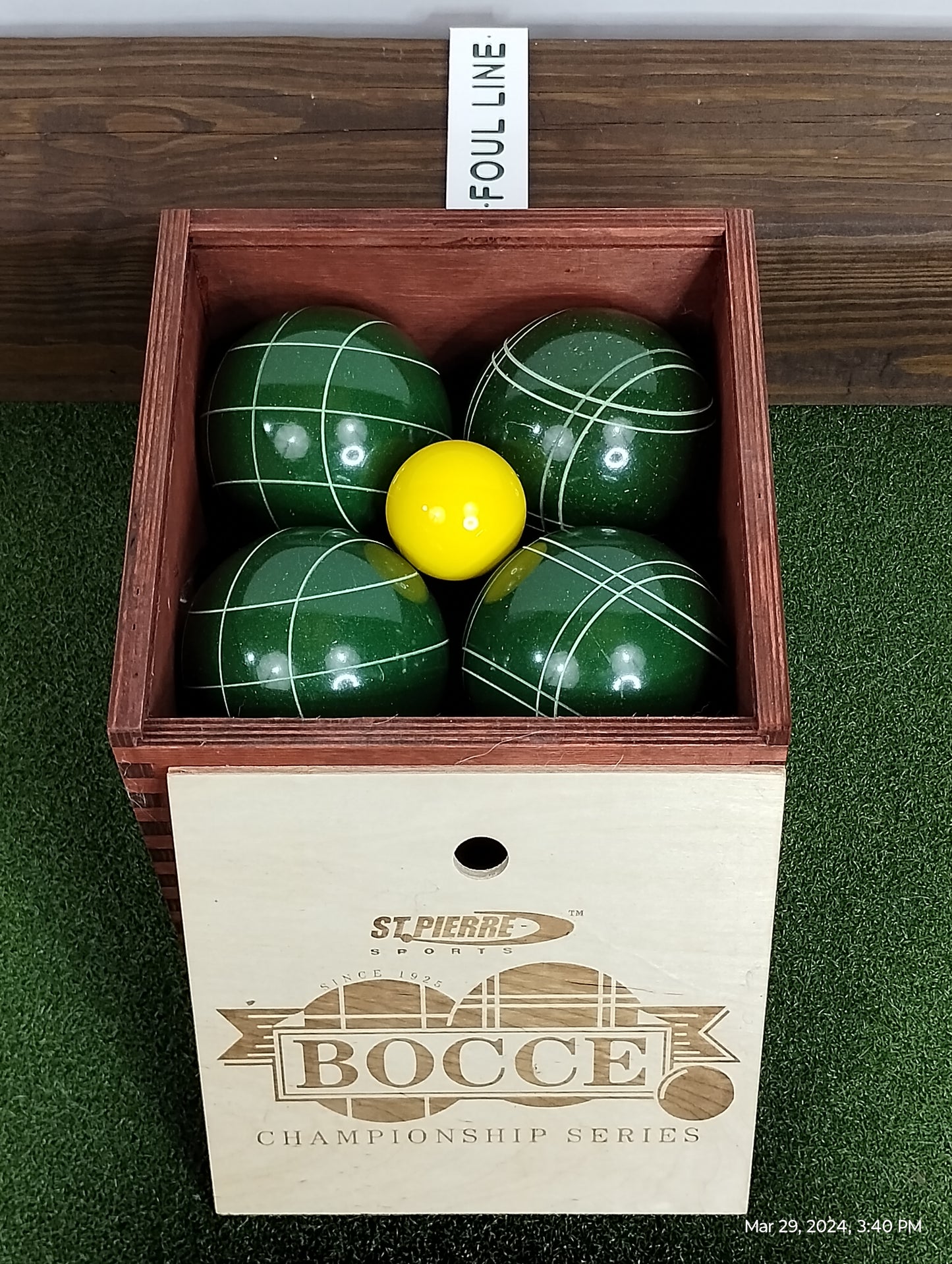 St. Pierre Tournament Bocce Set (107mm) with an attractive wood case | Made in USA.