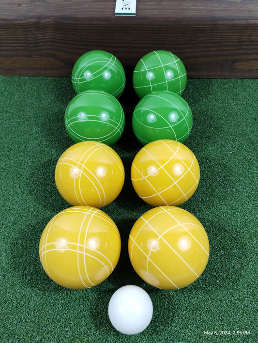 Bocce Ball Set | Professional Grade | EPCO 110mm - Lime green and Marigold | Made in USA.