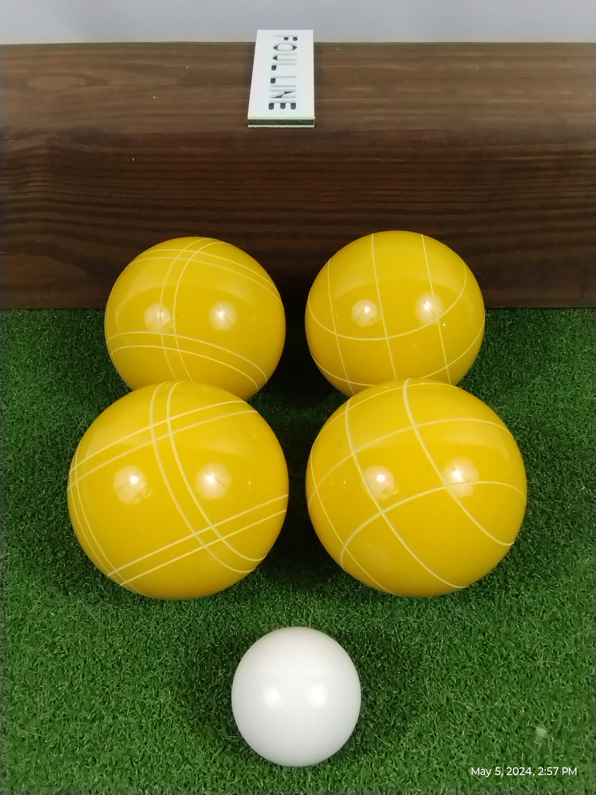 Marigold color bocce balls