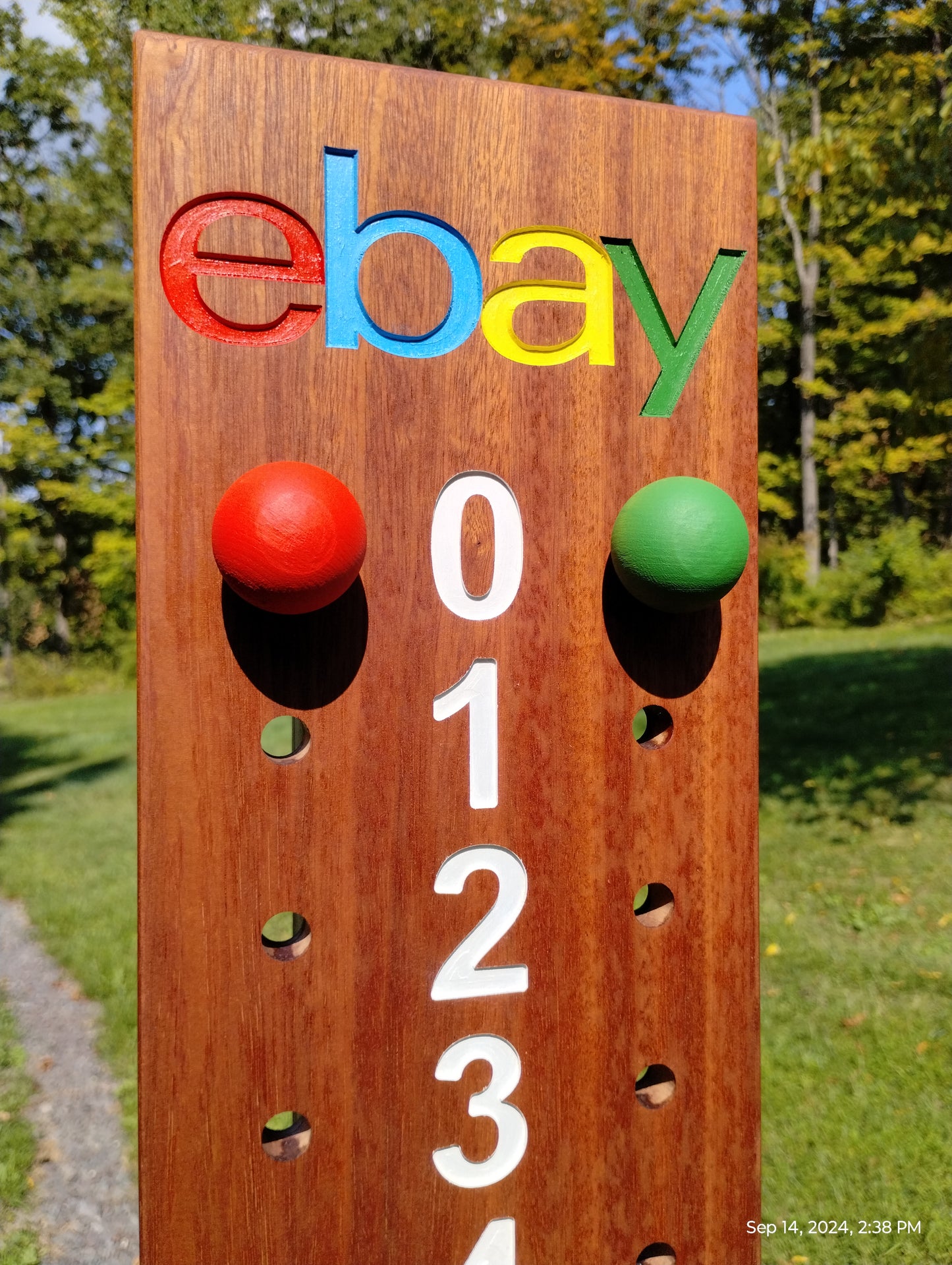 Custom logo bocce scoreboard | Your club logo engraved at top.