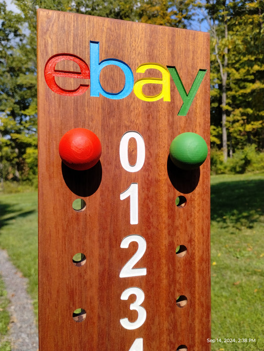 Custom Logo Bocce Scoreboard | Solid Mahogany