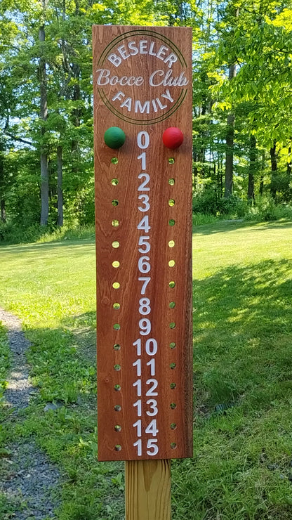 Bocce scoreboard | Personalized | Perfect Gift | Family name | Circle style.