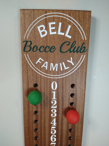 Bocce scoreboard | Personalized | Perfect Gift | Family name | Circle style.