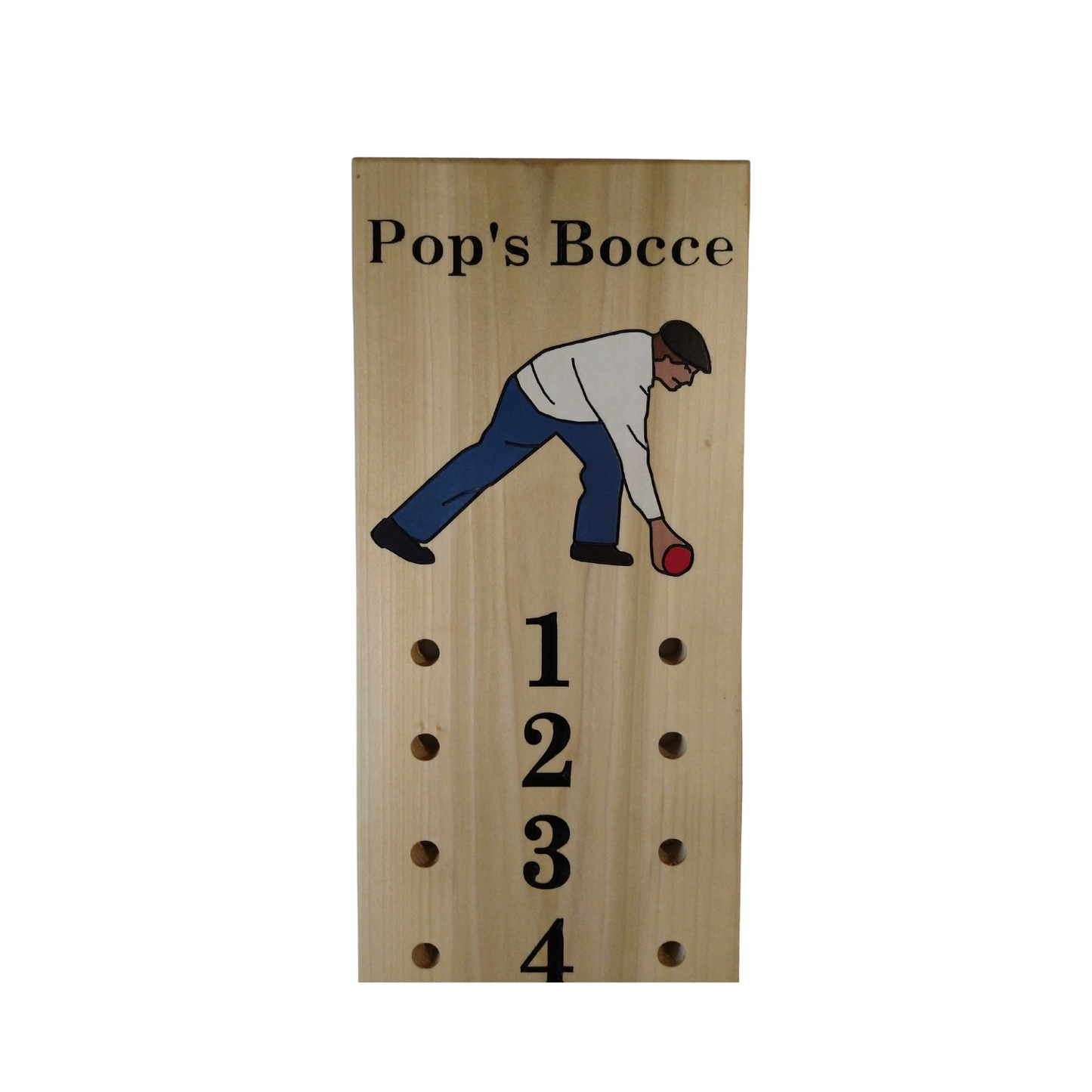 Personalized bocce scoreboard | Family name | Player image engraved.