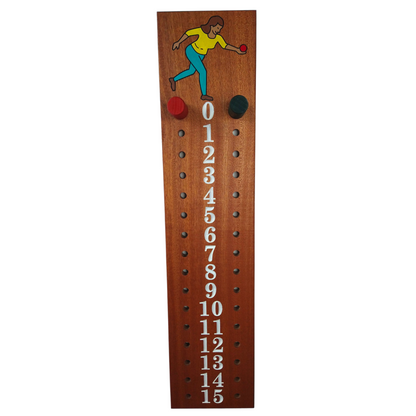 Womans bocce league scoreboard | Mahogany | with Female bocce player engraved image| Great gift.