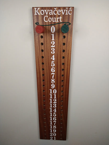 Bocce | Cornhole scoreboard | Family name added to personalize your scoreboard.