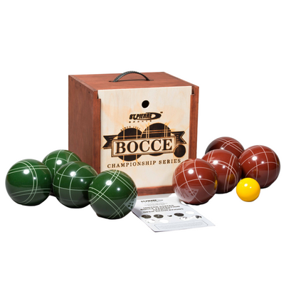 St. Pierre Tournament Bocce Set (107mm) with an attractive wood case | Made in USA.